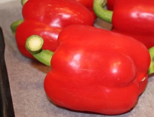 1st step to roast peppers